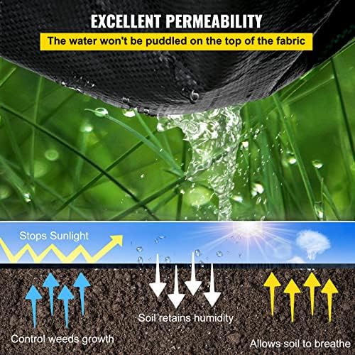 Happybuy 6.5FTx300FT Premium Weed Barrier Landscape Fabric Heavy Duty, 3OZ Woven Geotextile Fabric, High Permeability Good for Weed Blocker Gardening Mat, Driveway Fabric, Garden Weed Control Cloth - Image 4