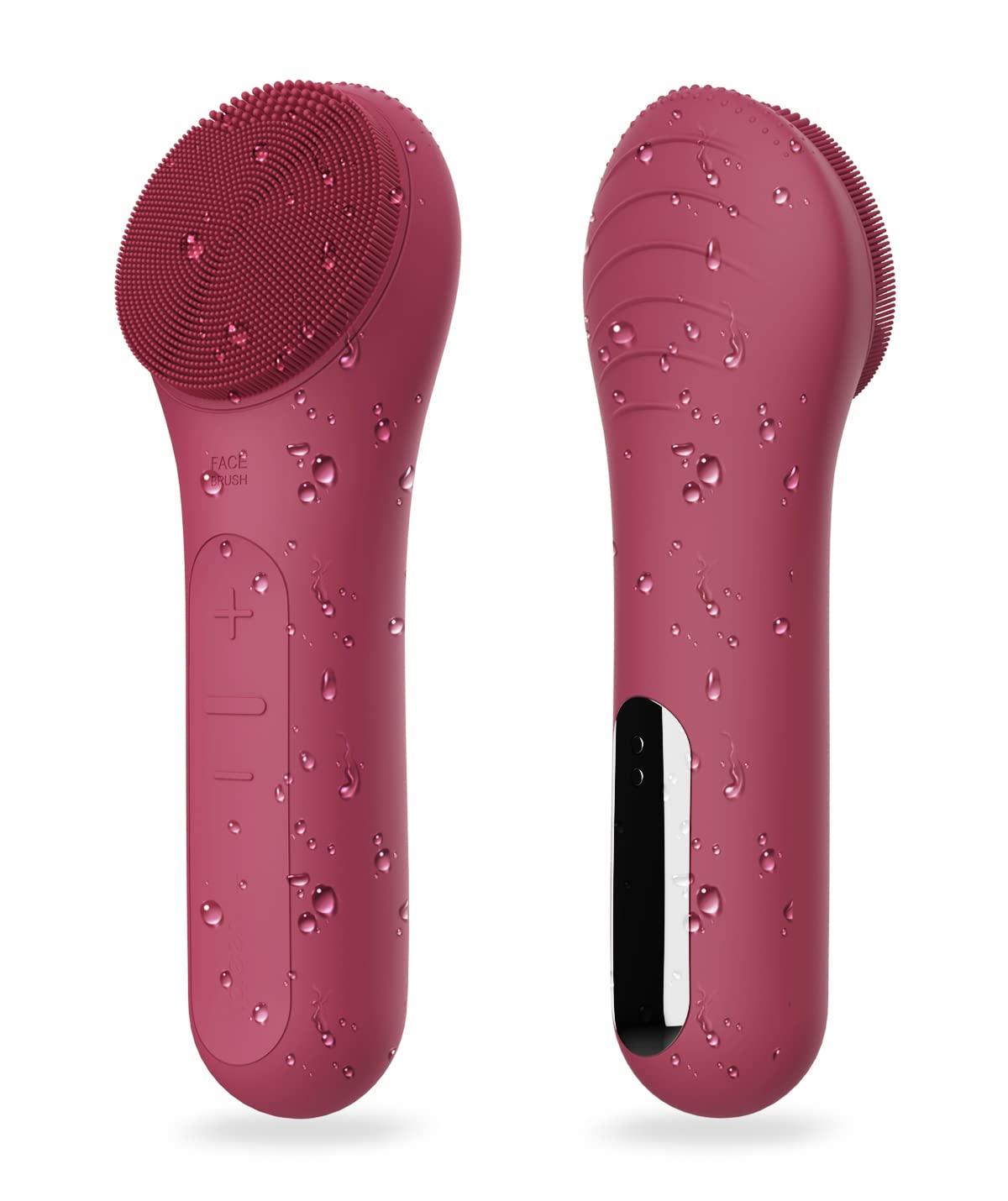 Face Scrubber, NågraCoola CLIE Facial Cleansing Brush, Waterproof and Rechargeable Face Scrub Brush for Men & Women, Cleansing, Exfoliating and Massaging, Electric Face Wash Brush - Berry