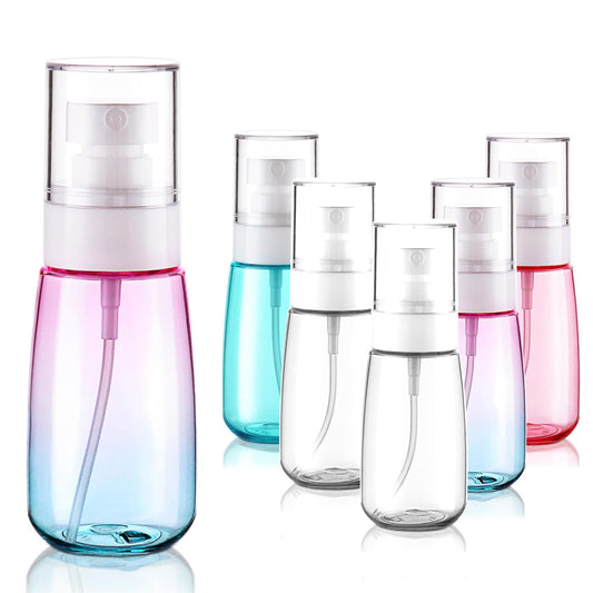 Cosywell Travel Spray Bottle TSA Approved 2oz 60ml 6 Pack Leak Proof Travel Spray Bottle Empty Small Spray Bottles for Perfume Essential Oils Toners Rose Water Cosmetics (6PCS-2PinkBlue2Clear)