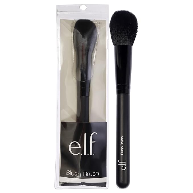 e.l.f. Blush Brush, Soft, Synthetic, Tailored Design, Blends, Applies Precisely, Absorbent, Wet or Dry Product