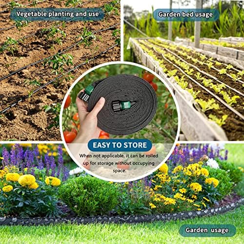 4-Pack Flat Soaker Hose 25FT for Garden Beds Linkable - Image 5