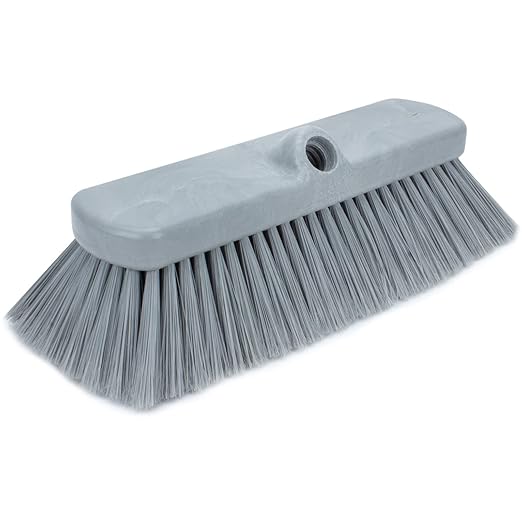 SPARTA 41278EC23 Flo-Thru Plastic Wall Scrub Brush, Equipment Brush With Soft Nylex Bristles For Industrial Kitchens, Hospitals, Commercial Cleaning, 4 Inches, Gray, (Pack of 12)