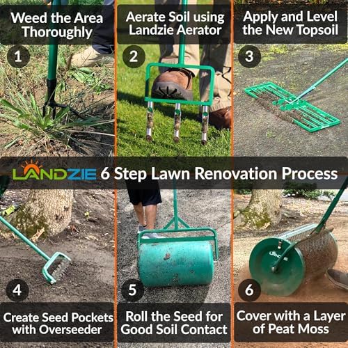 Landzie - Lawn Aerator Tool 42", Hollow Tine Core Aerator - Image 6
