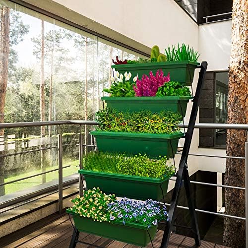 Outland Living 4Ft Vertical Raised Garden Bed - 5 Tier Food Safe Planter Box for Outdoor and Indoor Gardening Perfect to Grow Your Herb Vegetables Flowers on Your Patio Balcony Greenhouse Garden - Image 5