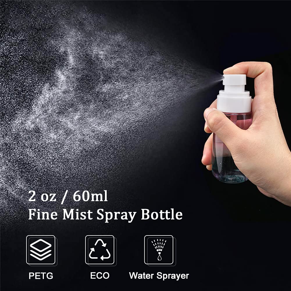 Cosywell Fine Mist Spray Bottles TSA Approved 2oz 60ml 3 Pack Leak Proof Travel Spray Bottle Empty Small Spray Bottles for Perfume Essential Oils Toners Rose Water Cosmetics (3Gradient Pink Blue)