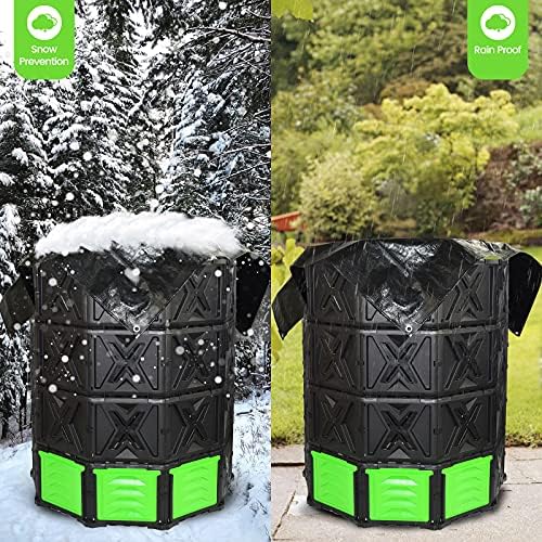 SQUEEZE master XXL Large Compost Bin Outdoor- 720L /190 Gallon-Easy Assembly-No Screws-Sturdy& Durable-Green Door - Image 3