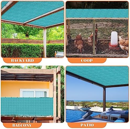 8' x 71' Sun Shade Roll Sun Shade Sunlight Blockage Cover for Outdoor Backyard Patio Pergola Greenhouse Plants (Turquoise) - Image 5