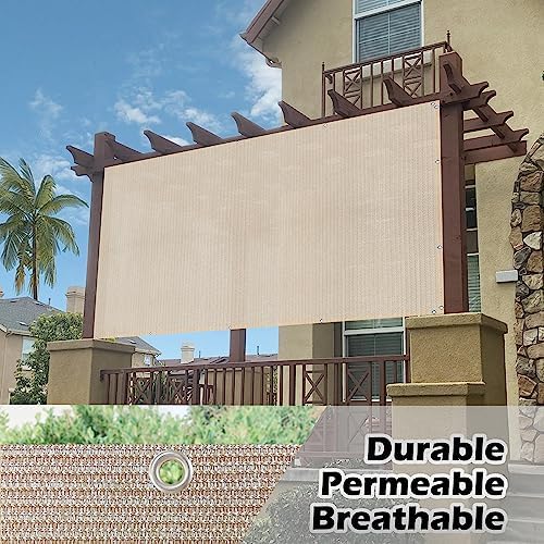 Alion Home Sun Shade Panel Privacy Screen with Grommets on 4 Sides for Outdoor, Patio, Awning, Window Cover, Pergola (10' x 12', Banha Beige) - Image 2