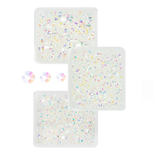 3mm 4mm 5mm Transparent AB Resin Rhinestones for Crafting Clear White AB Flatback Jelly Stones Bulk SS10 SS16 SS20 No-Hotfix Diamonds Gems for Nails Face Eyes Makeup Tumblers Bottles DIY Crafts