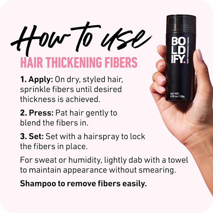 BOLDIFY Hair Fibers (56g) - Fill In Thinning and Fine Hair for an Instantly Fuller, Thicker Look - 14 Shades for Women & Men - Dark Gray