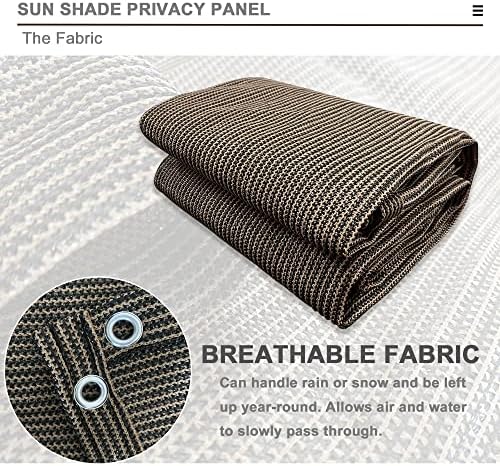 Alion Home Sun Shade Panel Privacy Screen with Grommets on 4 Sides for Outdoor, Patio, Awning, Window Cover, Pergola (14' x 5', Mocha Brown) - Image 6