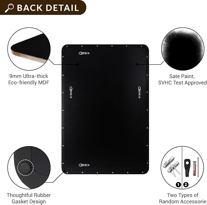 ANDY STAR Wall Mirror for Bathroom, 24"x36" Brushed Bronze Bathroom Mirror, Rounded Rectangle Mirror for Vanity, Stainless Steel Metal Frame