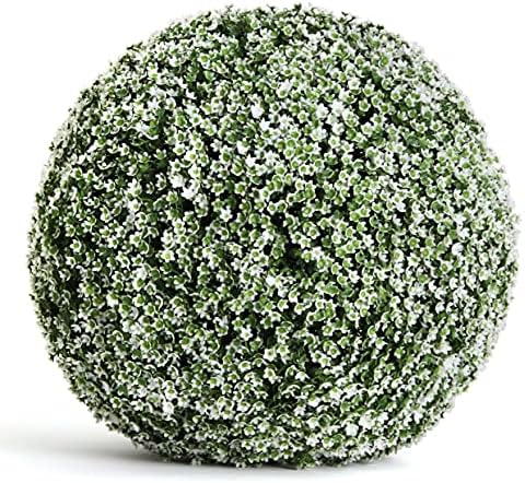 Artificial Baby's Breath Topiary Balls for Outdoor Decor - 19", 1-Pack - Image 2
