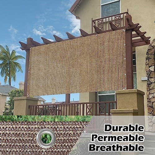 Alion Home Sun Shade Panel Privacy Screen with Grommets on 4 Sides for Outdoor, Patio, Awning, Window Cover, Pergola (10' x 5', Walnut) - Image 2