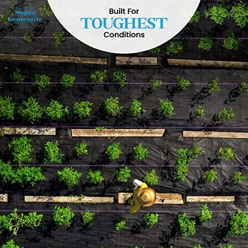 Super Geotextile Professional 5oz Geotextile Weed Barrier Fabric - Heavy Duty Landscape Fabric for Gardening, Landscaping, Weed Fabric (10x100) - Image 5