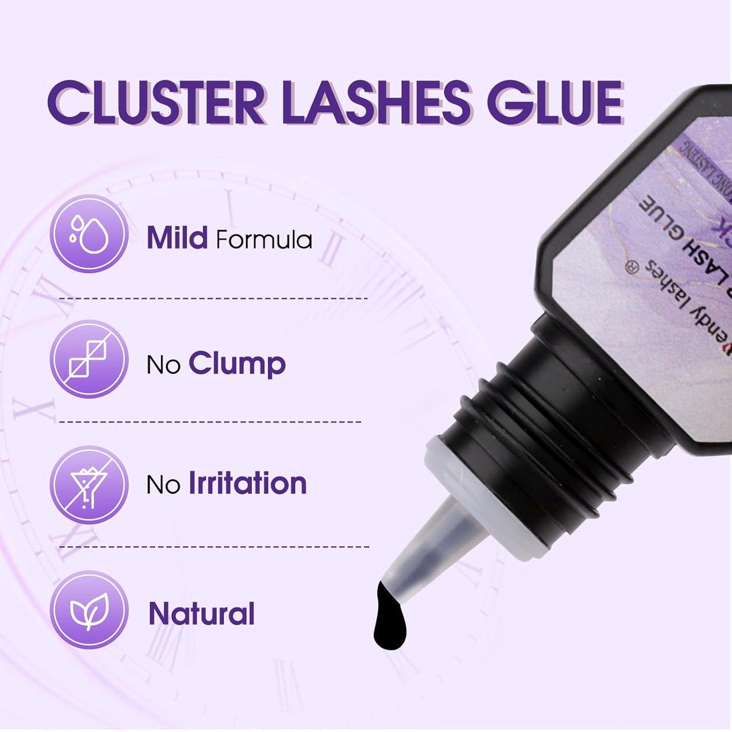 Fast-Drying Eyelash Extension Glue for Professionals - 1-2 Second Strong Hold Waterproof & Long Lasting 8 Weeks Salon-Grade Lash Adhesive(Black,5ml)