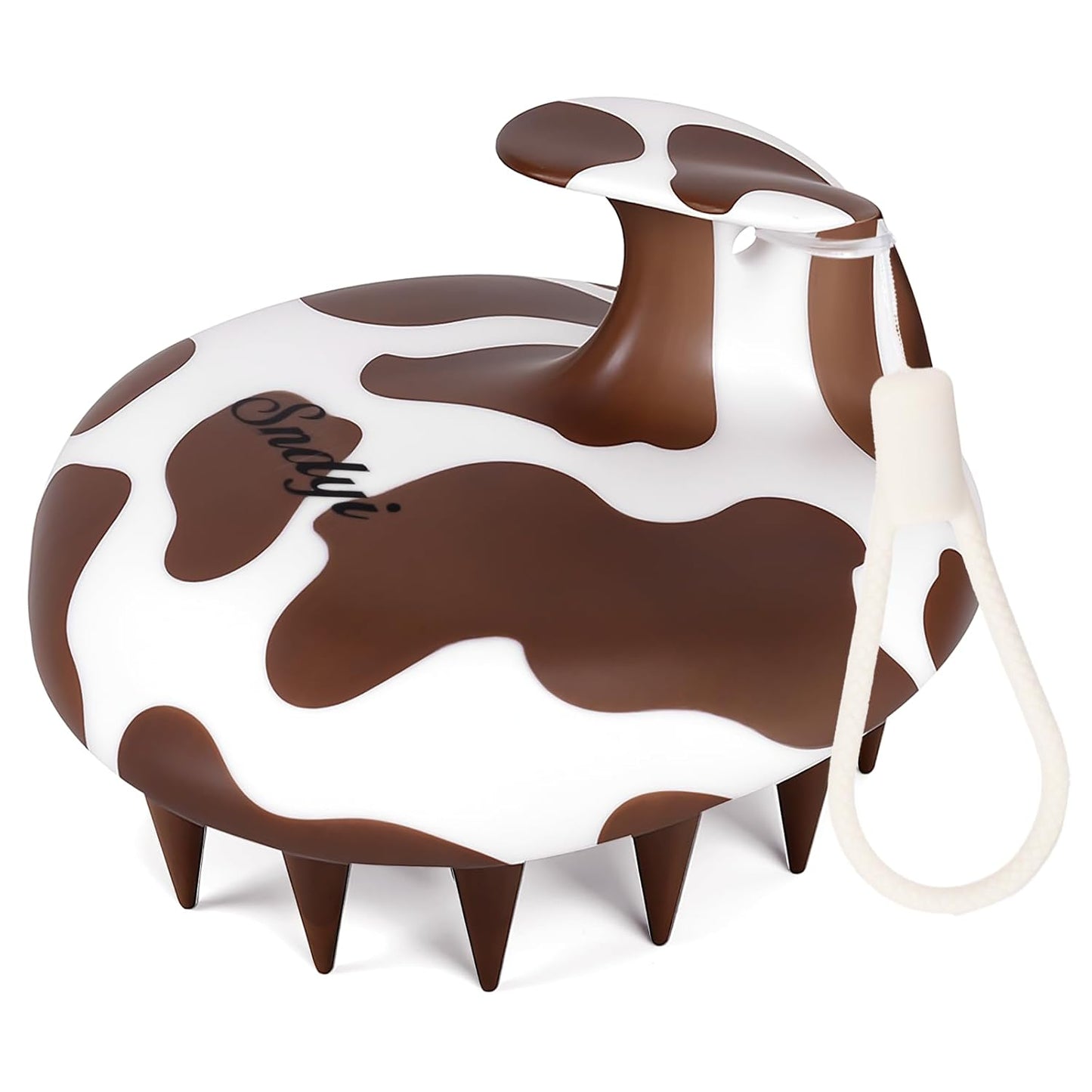 Sndyi Cow Print Scalp Massager Hair Growth, Cow Hair Scalp Scrubber with Scalp-Friendly Silicone Bristles, Scalp Exfoliator/Shampoo Brush, Perfect for Hair Treatment & Scalp Care, Cute Cow Print Stuff