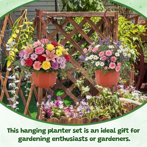 200 Pack 5.1 Inch Plastic Hanging Pots Bulk Nursery Hanging Planters with Hooks and Drainage Small Grower Pots for Indoor Outdoor Plants, Garden, Includes 200 Labels(Brown) - Image 4