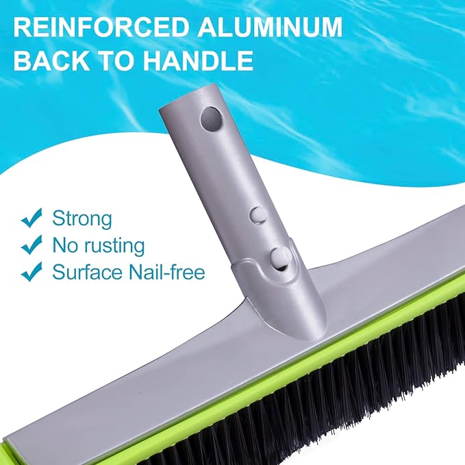 Sepetrel Pool Brush Head for Cleaning Walls,Heavy Duty Inground/Above Ground Swimming Pool Round Scrub Brushes with Premium Strong Bristle & Reinforced Aluminium Back
