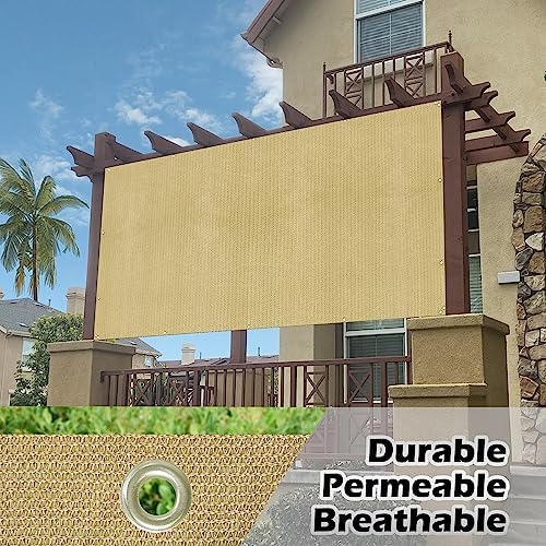 Alion Home Sun Shade Panel Privacy Screen with Grommets on 4 Sides for Outdoor, Patio, Awning, Window Cover, Pergola (10' x 5', Sand) - Image 2