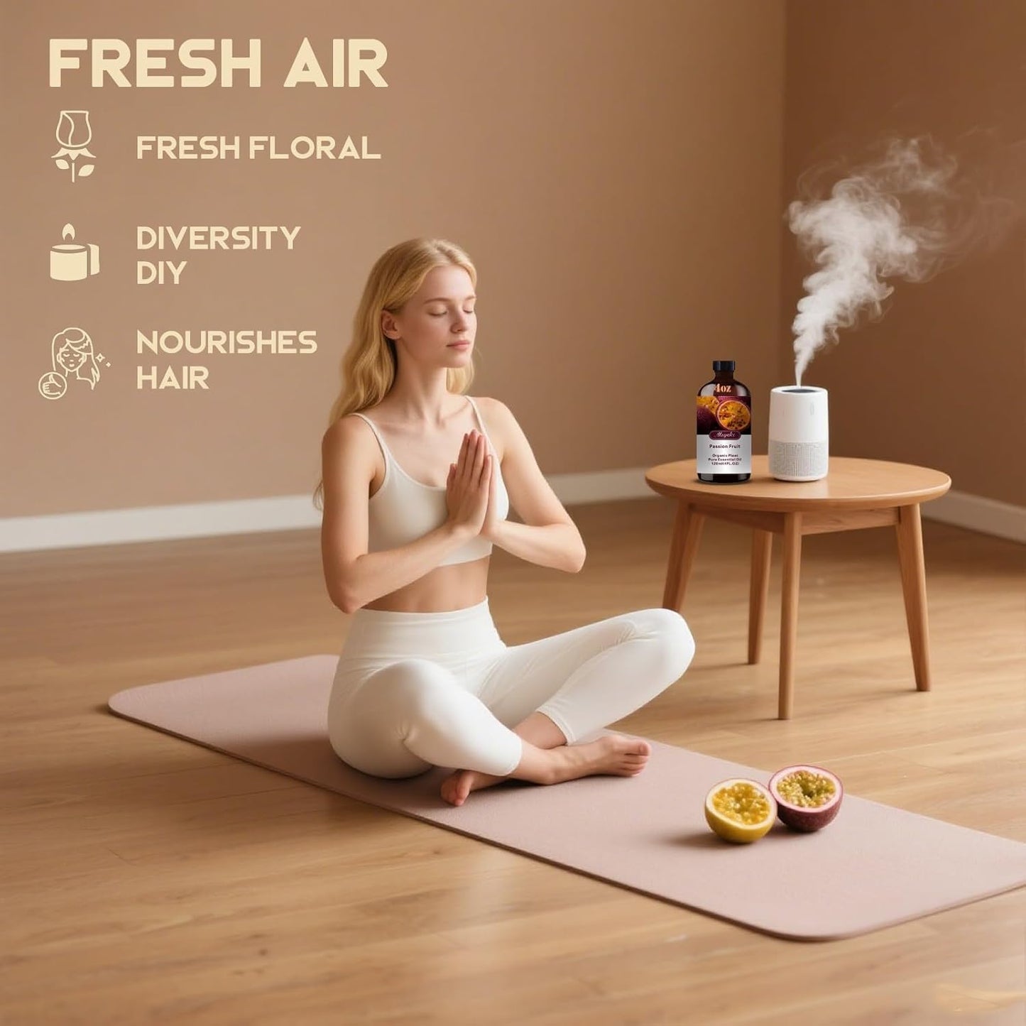 Passion Fruit Fragrance Oil-Passion Fruit Essential Oil 4.33oz (130ml)-100% Pure Natural Scent for Diffusers, Candles, Soap Making & Aromatherapy-Relaxing Home & Gift Essential Oil for Bath, Massage