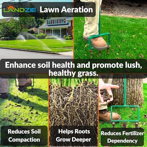 Landzie - Lawn Aerator Tool 42", Hollow Tine Core Aerator - Image 3