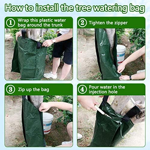 Tanzfrosch 10 PCS 20 Gallon Tree Watering Bags Reusable Heavy Duty Slow Release Tree Irrigation System for Trees, Premium PVC Tree Drip Irrigation Bags - Image 6