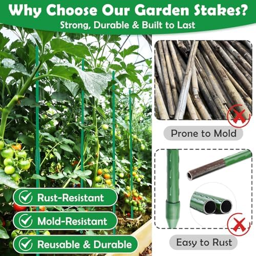 337 PCS Garden Stakes, Fiberglass Tomato Stakes, Garden Sticks - Image 4