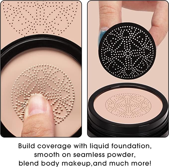 Beauty Glazed Mushroom Head Air Cushion CC Cream Foundation Cover Concealer Makeup Moisturizing Brightening Pigment Liquid Foundation, Even Skin Tone Makeup Base BB # 02 Naturel