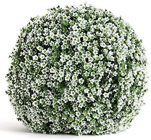 Artificial Baby's Breath Topiary Balls for Outdoor Decor - 11", 6-Pack by 3rdStreetInn