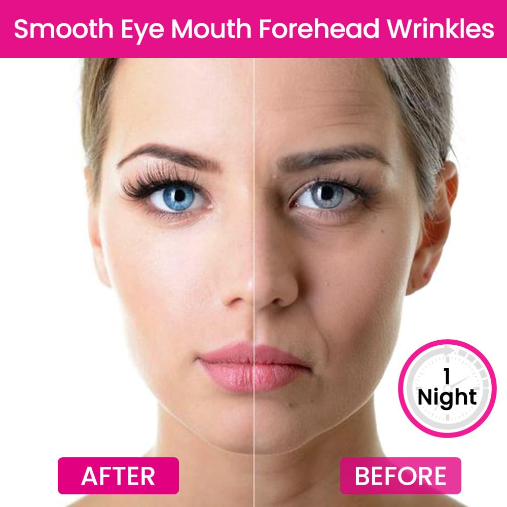 Kaely 128 Pcs Wrinkle Patches for Face Overnight, Silicone Scar Tape for Wrinkles Forehead, Face Tape for Wrinkles Overnight Sleeping Lifting Sagging Skin, Smile Line Facial Smoothing