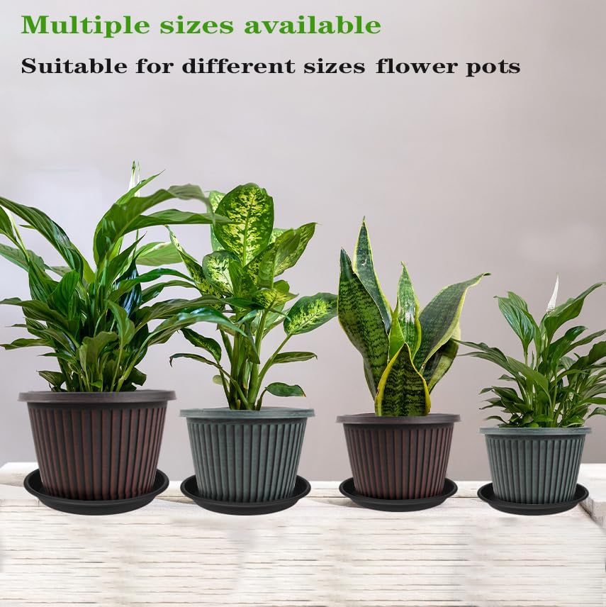 2 Pack of 19 inch Plant Saucer, 2.4" Depth Large Plant Saucer, Heavy Sturdy Plant Drainage Tray for Indoors, Bird Bath Bowls, Sturdy 18 inch Plastic Pot Tray for Planter 15-19"(Black) - Image 7