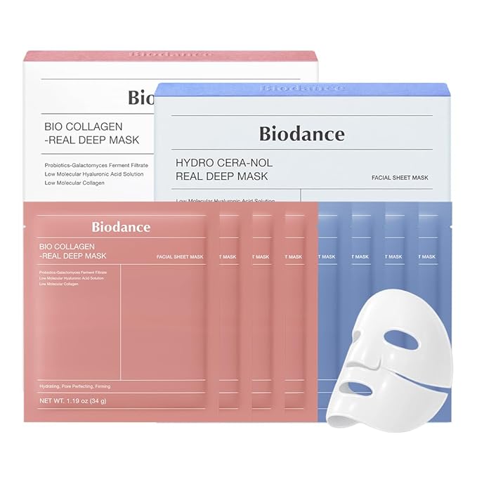 BIODANCE Best Mask Duo: Bio-Collagen & Ceramide Panthenol Real Deep Mask Set, Firming, Hydrating, Face Mask Bundle for Glass Skin, Korean Skincare Set, Korean Skin Care, Valentines Day Gifts for Her