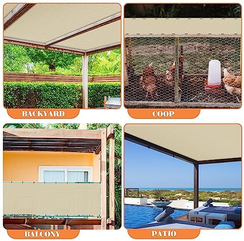 8' x 84' Sun Shade Roll Sun Shade Sunlight Blockage Cover for Outdoor Backyard Patio Pergola Greenhouse Plants (Beige) - Image 5