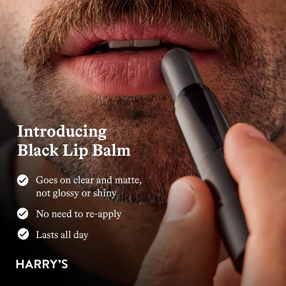 Harry's Black Lip Balm for Men - Hydrating Men's Lip Balm with Natural Finish - Korean Skincare Technology with Meadowfoam Oil