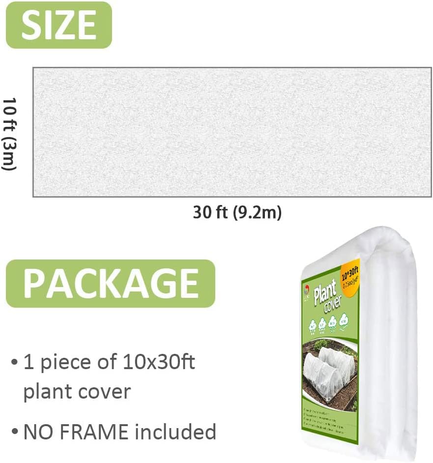 Plant Covers Freeze Protection, 10ft x 30ft 1.0oz/yd² Reusable Floating Row Cover, Frost Cloth for Outdoor Plants, Breathable Frost Blanket for Winter Cold Weather & Pest Protection - Image 4