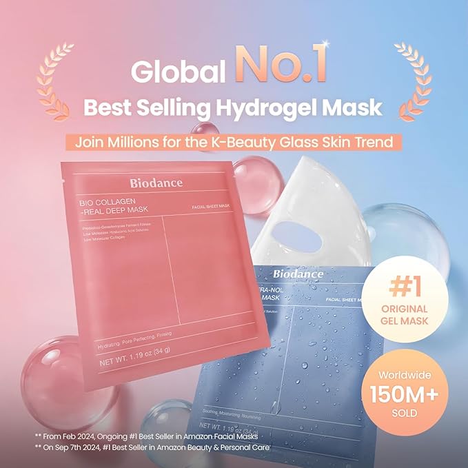 BIODANCE Best Mask Duo: Bio-Collagen & Ceramide Panthenol Real Deep Mask Set, Firming, Hydrating, Face Mask Bundle for Glass Skin, Korean Skincare Set, Korean Skin Care, Valentines Day Gifts for Her