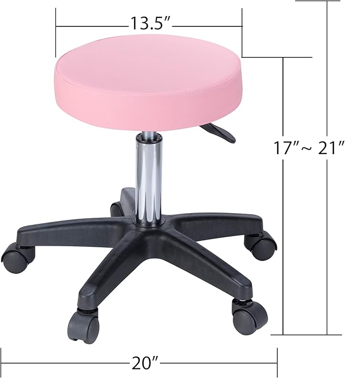 Favfurish Massage Salon Tattoo Chair,Multi-Purpose 3-Section Facial Bed Table, with Hydraulic Stool and Two Trays, Adjustable,fit for Beauty,Barber,Spa,Easy to Assemble, Pink