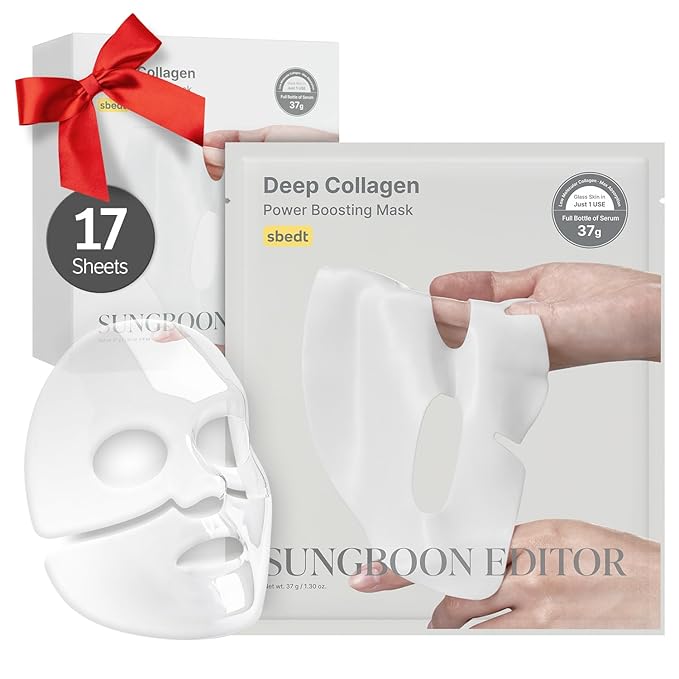 SUNGBOON EDITOR Deep Collagen Overnight mask 37gx17ea Real Collagen 2,160,000PPB for Elasticity TikTok Trend Items Original Hydrating Collagen Face Mask Korean Skin Care Valentines Day Gifts for Woman