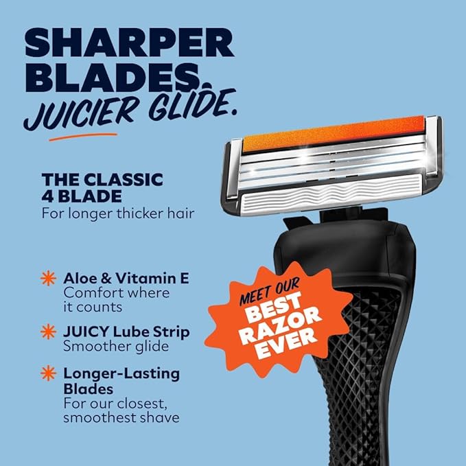 Dollar Shave Club | Travel Shave Set | 4 Swift Rinse Refill Cartridges, 1 Handle (Black), 1 Razor Cover