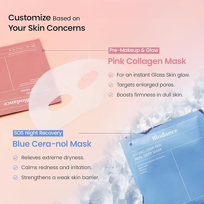 BIODANCE Best Mask Duo: Bio-Collagen & Ceramide Panthenol Real Deep Mask Set, Firming, Hydrating, Face Mask Bundle for Glass Skin, Korean Skincare Set, Korean Skin Care, Valentines Day Gifts for Her