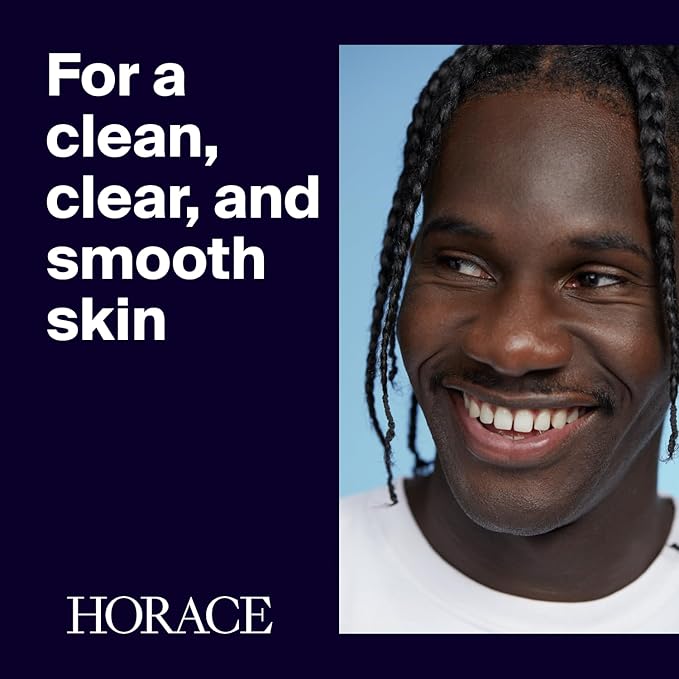 HORACE Gentle Face Scrub for Men - Exfoliating Cream with Argan Seeds, Murumuru Butter and Vitamin E - Pore Unclogging Skincare for All Skin Types - Unscented, 2.5 fl.oz