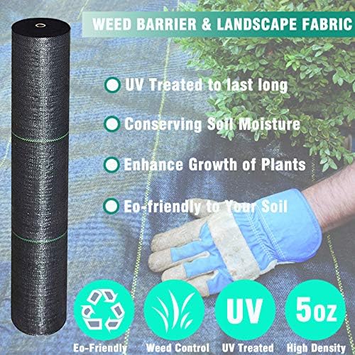 6FTx250FT Weed Barrier Landscape Fabric Heavy Duty 5oz Pro Ground Cover Mat - Image 3