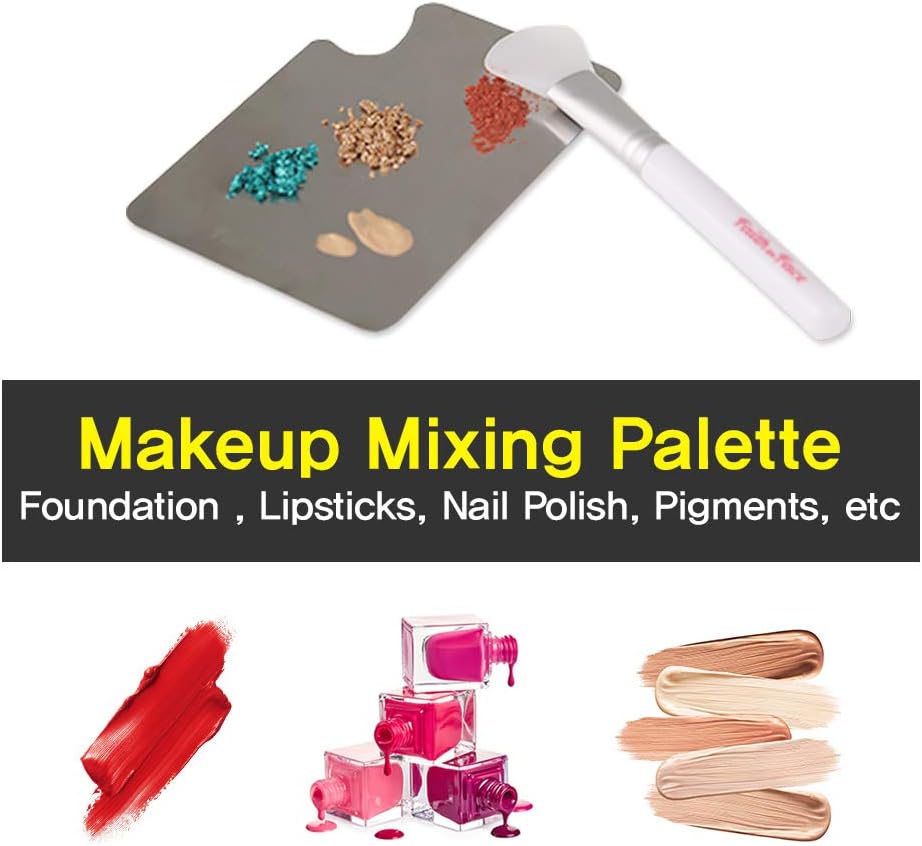 Makeup Metal Palette 3pcs - Stainless Steel Mixing Tray for Nail and Cosmetic Artist, Small Size 3.3 x 5.1 inch