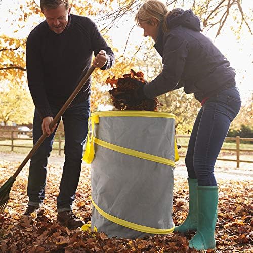 3 Pack 30 Gallon Collapsible Trash Can, Reusable Garden Leaf Bag, Pop-Up Portable Yard Waste Bags for Lawn Debris, Camping, Autumn Cleanup - Easy Storage & Carry - Image 2