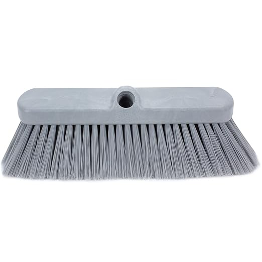 SPARTA 41278EC23 Flo-Thru Plastic Wall Scrub Brush, Equipment Brush With Soft Nylex Bristles For Industrial Kitchens, Hospitals, Commercial Cleaning, 4 Inches, Gray, (Pack of 12)