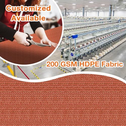 Artpuch 90% Sun Shade Cloth, 9 x 14 FT Pergola Shade Cover Canopy with Grommets, Sun Screen Fabric Tarp for Patio, Outdoor, Garden, Backyard, Rust Red - Image 2