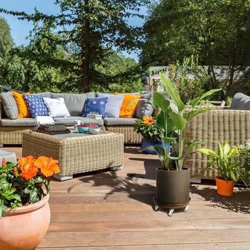 Plant Caddy with Wheels 16 Inch 3 Pack, Heavy Duty Metal Plant Stand & Dolly with Lockable Casters, Holds 230 lbs for Indoor Outdoor Large Flower Pots, Bronze - Image 6