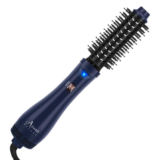 Hair Dryer Brush, Aima Beauty 4-in-1 Upgrade Hot Air Straightener Curler Function for Women, Hair Styling Tools, Prussian Blue-Round