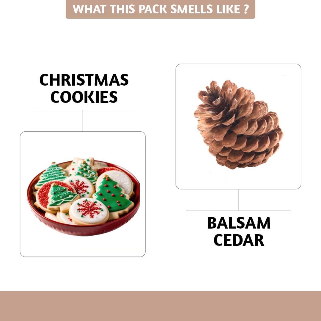 Folkulture Backflow Incense Cones | 20 Pc Incense Cone Scented | 2 Fragrance Cone-Insenses - Christmas Cookie & Balsam Cedar | Natural, Non Toxic | Christmas Inscents-Cones | Relaxing, Meditation